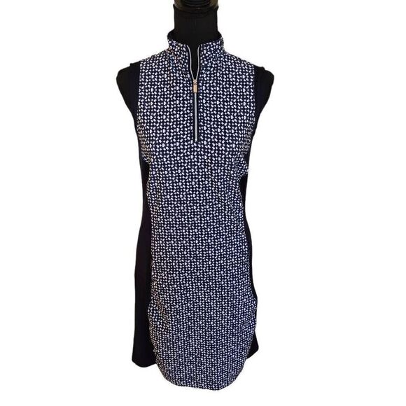Tail Womens Quarter Zip Golf Athletic Mini Dress Navy White Small - Picture 1 of 12